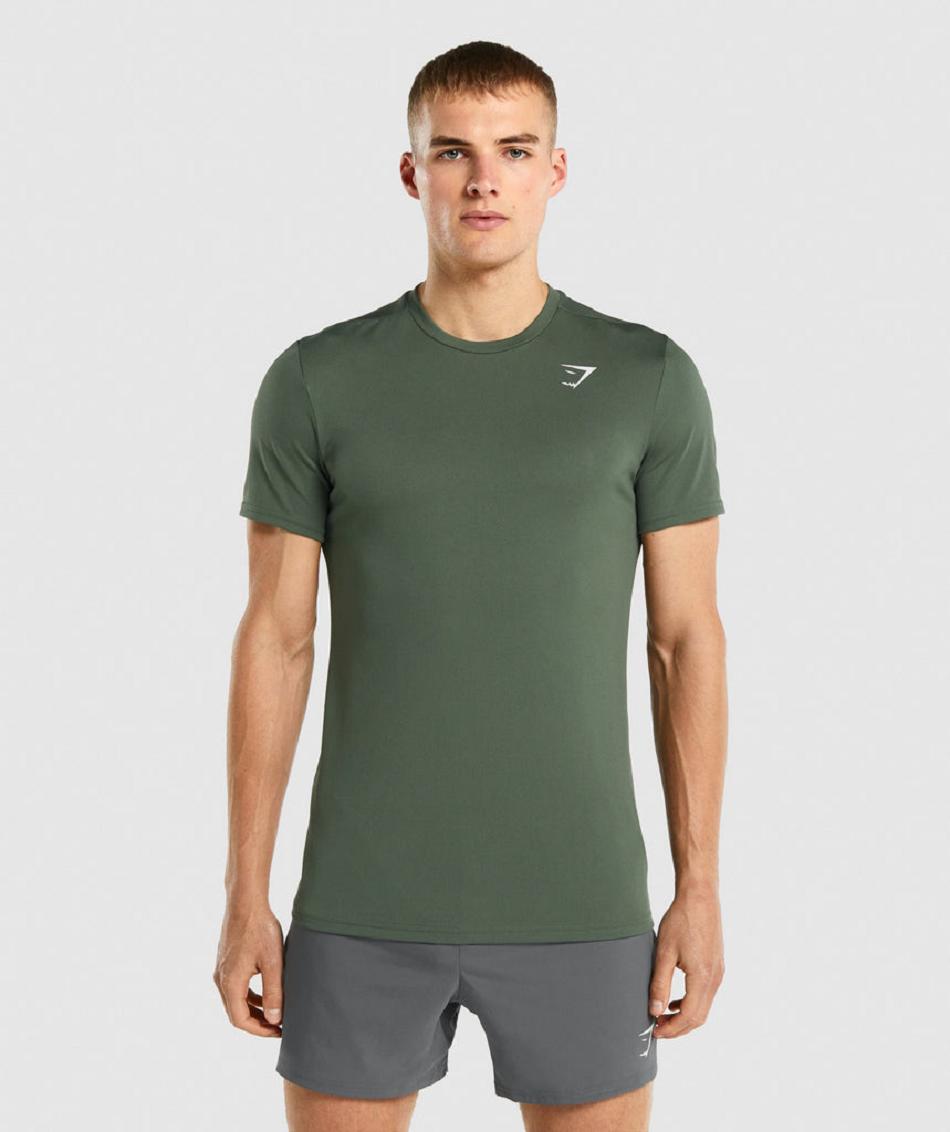 T Shirts Męskie Gymshark Arrival Zielone | PL 3866YXF